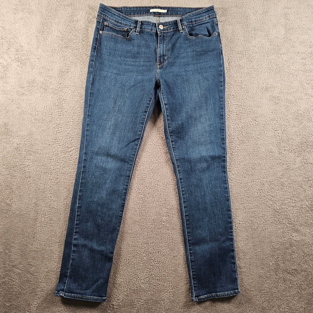 Levis 712 Slim Jeans Womens 33 Dark Wash Blue Mid Rise Stretch Denim Pants
